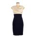 Calvin Klein Casual Dress - Sheath Cowl Neck Short sleeves: Tan Print Dresses - Women's Size 6