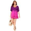 Plus Size Women's Renee Ombre Cover Up Dress by Swimsuits For All in Spice Fruit Punch (Size 6/8)