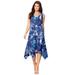 Plus Size Women's Sleeveless Swing Dress by Roaman's in Evening Blue Marble (Size 42/44)