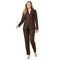 Plus Size Women's Single-Breasted Pantsuit by Jessica London in Chocolate (Size 32 W) Set