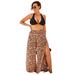 Plus Size Women's Mara Beach Pant with Side Slits by Swimsuits For All in Spice Orange Abstract (Size 14/16)