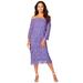 Plus Size Women's Off-The-Shoulder Lace Dress by Roaman's in Vintage Lavender (Size 28 W)