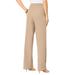 Plus Size Women's Wide-Leg Bend Over® Pant by Roaman's in New Khaki (Size 30 WP)
