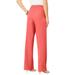 Plus Size Women's Wide-Leg Bend Over® Pant by Roaman's in Sunset Coral (Size 44 T)