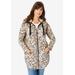 Plus Size Women's Fleece Zip Hoodie Jacket by Roaman's in Heather Oatmeal Animal (Size 2X)