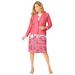 Plus Size Women's 2-Piece Stretch Crepe Single-Breasted Jacket Dress by Jessica London in Tea Rose Paisley Print (Size 18 W) Suit