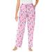 Plus Size Women's Knit Sleep Pant by Dreams & Co. in Pink Cherry (Size 6X) Pajama Bottoms