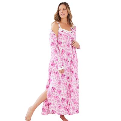 Plus Size Women's Long 2-Piece Cabbage-Rose Peigno...