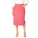 Plus Size Women's Comfort Waist Stretch Denim Midi Skirt by Jessica London in Tea Rose (Size 16) Elastic Waist Stretch Denim