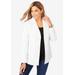 Plus Size Women's Leather Blazer by Jessica London in White (Size 14 W)