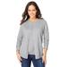 Plus Size Women's Fine Gauge Cardigan by Jessica London in Heather Grey (Size 30/32) Sweater