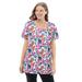 Plus Size Women's Perfect Printed Short-Sleeve Scoopneck Tee by Woman Within in White Multi Garden (Size 4X) Shirt