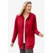Plus Size Women's Zip Front Tunic Hoodie Jacket by Woman Within in Classic Red (Size 1X)