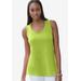 Plus Size Women's Scoop-Neck Sweater Tank by Jessica London in Dark Lime (Size M)