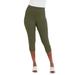 Plus Size Women's Everyday Stretch Cotton Capri Legging by Jessica London in Dark Olive Green (Size 14/16)