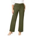 Plus Size Women's True Fit Stretch Denim Wide Leg Jean by Jessica London in Dark Olive Green (Size 16 W) Jeans