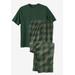 Men's Big & Tall Jersey Knit Plaid Pajama Set by KingSize in Tonal Green Plaid (Size 3XL) Pajamas
