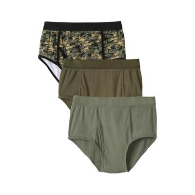 Men's Big & Tall Classic Cotton Briefs 3-Pack by KingSize in Hunter Camo Pack (Size XL) Underwear