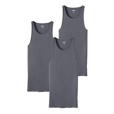 Men's Big & Tall Ribbed Cotton Tank Undershirt 3-Pack by KingSize in Steel (Size 5XL)