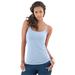 Plus Size Women's Bra Cami with Adjustable Straps by Roaman's in Pale Blue (Size 2X) Stretch Tank Top Built in Bra Camisole