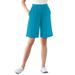 Plus Size Women's 7-Day Knit Short by Woman Within in Turq Blue (Size L)