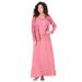 Plus Size Women's Beaded Lace Jacket Dress by Roaman's in Salmon Rose (Size 22 W)