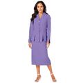 Plus Size Women's Two-Piece Skirt Suit with Shawl-Collar Jacket by Roaman's in Vintage Lavender (Size 44 W)