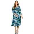 Plus Size Women's Strawbridge Fit & Flare Dress by Catherines in Multi Bias Stripe (Size 0X)