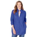 Plus Size Women's Zip Front Shaker Cardigan by Woman Within in Tulip Purple (Size 1X) Sweater