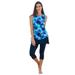 Plus Size Women's Chlorine Resistant Swim Tank Coverup with Side Ties by Swim 365 in Multi Underwater Tie Dye (Size 38/40) Swimsuit Cover Up