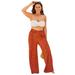 Plus Size Women's Dena Beach Pant Cover Up by Swimsuits For All in Spice Papaya Abstract (Size 10/12)