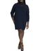 Plus Size Women's Sweater Dress With Sheer Panel by ELOQUII in Pageant Blue (Size 22/24)