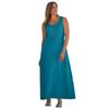 Plus Size Women's Stretch Cotton Tank Maxi Dress by Jessica London in Deep Teal (Size 12)
