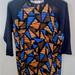 Lularoe Tops | Lularoe Randy T-Shirt 3/4 Sleeve Size Xs | Color: Blue/Orange | Size: Xs