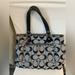 Coach Bags | Coach Gray & Black Mettalic Large Canvas Tote Shoulder Handbag Lightweight | Color: Black/Gray | Size: Os