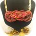 Jessica Simpson Jewelry | Jessica Simpson Beaded Gold Statement Necklace | Color: Gold/Red | Size: 15"