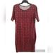 Lularoe Dresses | Lularoe Midi Dresswith Geometric Design Burgundy/Burnt Orange Colors Size L Euc | Color: Orange/Red | Size: L