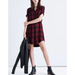 Madewell Dresses | Madewell Red Black Plaid Short Sleeve Dress Size S Women’s | Color: Black/Red | Size: S