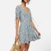 Free People Dresses | Free People Blue Daisy Dress, Size Xs | Color: Blue/White | Size: Xs