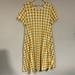 Lularoe Dresses | Lularoe Jessie Gingham Swing Dress Women’s 2xl Yellow Picnic Plaid Flowy Relaxed | Color: White/Yellow | Size: 2x