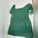 American Eagle Outfitters Dresses | Floral Green Off The Shoulder Mid-Length Dress Size Xl | Color: Green/White | Size: Xl