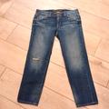 Michael Kors Jeans | Michael Kors Skinny Distressed Boyfriend Denim Blue Cropped Jeans Size 4 | Color: Blue | Size: 4