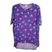 Lularoe Tops | Lularoe Women's Disney Irma Tunic Shirt Top Purple Teal Minnie Hi/Lo Hem Size Xs | Color: Purple | Size: Xs