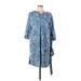 Isaac Mizrahi LIVE! Casual Dress - Shift: Blue Dresses - Women's Size 10