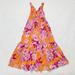 Anthropologie Dresses | Anthropologie Orange/Pink Gathered Maxi Dress Floral | Color: Orange/Pink | Size: Xs