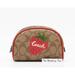 Coach Bags | Coach Dome Cosmetic Case Khaki Signature Canvas W Wild Strawberry Ch528 Nwt $128 | Color: Brown/Red | Size: Os