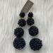 J. Crew Jewelry | J. Crew Pave Resin Earrings Navy Blue - New | Color: Blue | Size: Os