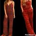 American Eagle Outfitters Pants & Jumpsuits | American Eagle Beaded Rust 100% Viscose Boho Print Pocket Jumpsuit | Color: Brown/Red | Size: S