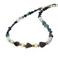 Vatslacreations Radiant Allure: Natural Black Ethiopian Opal Necklace - 925 Silver Crystal Handmade Jewelry with Multi Rainbow Fire Opal Beads - Striking Gift of Shining Opulence