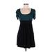 Sequin Hearts Casual Dress: Black Stripes Dresses - Women's Size Medium